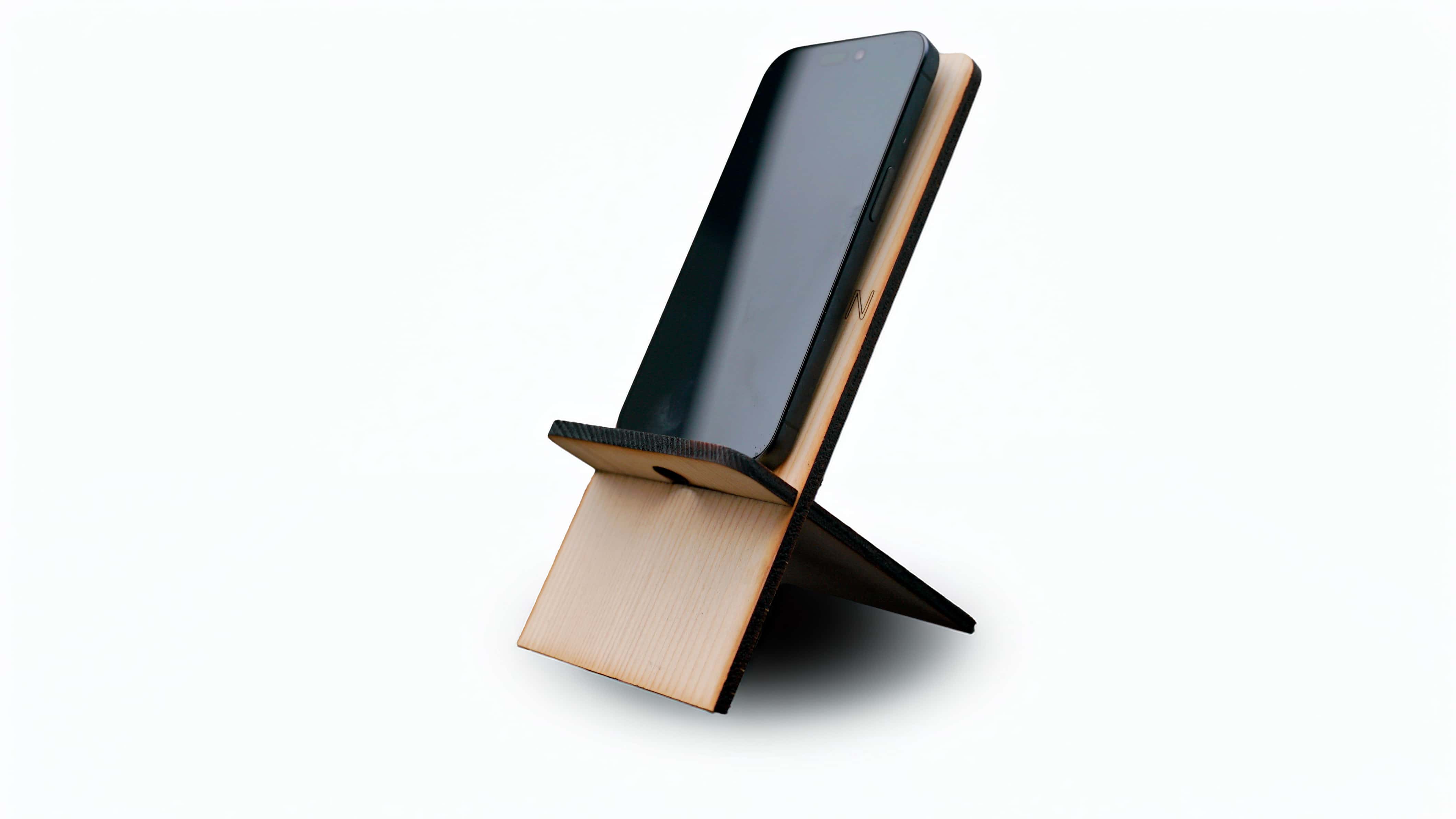 Support de téléphone en bois